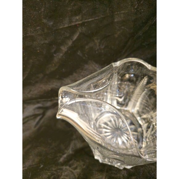 Antique Pressed Glass Milk Pitcher With Wheat & Starburst Pattern - Picture 4 of 7